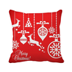 Christmas Elk Bulb Snowflake Tree Festival Square Throw Pillow Insert Cushion Cover Home Sofa Decor Gift