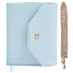 Kinbor leather A6 tri-fold hand account notebook creative Messenger bag lady diary schedule hand account book white cloud above DTB6194