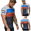 Mens Fashion Printed Casual T Shirt Short Sleeve Sport Pullover Tops