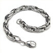 Hpolw Mens silver Stainless Steel Cowboy chain Link Pop jewelry punk style Lobster Clasps Bracelet - Silver - 88 Inch