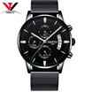 NIBOSI Quartz Wrist Watch Male Clock Men Watch Fashion Top Brand Luxury Wristwatch Mesh Strap Stainless Steel Waterproof Relogios