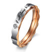 Hpolw Men & Women Stainless Steel innovative Rock crystal ring bears an inscription Love "I Will Always Be with You" Lover wed