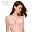 Ou Difen no steel ring bra ladies underwear seamless sexy bra small chest gathered bra XB6518 strange purple 75B