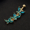 Exquisite Women Zircon Butterfly Piercing Belly Button Rings Gold Color Copper Barbell Navel Body Jewelry 316L Medical Steel
