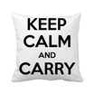 Quote Keep Calm And Carry On Black Square Throw Pillow Insert Cushion Cover Home Sofa Decor Gift
