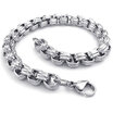 Hpolw Mens silver Stainless Steel Biker Links Lobster Clasps Bracelet