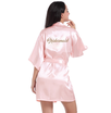 Short Robe Bride Bridesmaid Silk Satin Kimono dressing Gown Sleepwear Bathrobe