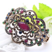 Vintage Turkish Women Resin Hollow Flower Bangle Bracelet Rhinestone Cuff Jewelry Ethnic Cryst Bangle Wedding Pulseiras Feminino