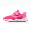 Li Ning childrens shoes for men&women childrens breathable non-slip soft midsole Velcro running shoes YKFN042-6 fluorescent fruit powder fire dragon red 34