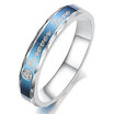 Hpolw Stainless Steel Cubic Zirconia Classic Forever Love Couples Promise Ring Mens Womens Wedding Band Blue Silver