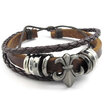 Hpolw Mens Womens Leather Bracelet Fleur De Lis Charm Bangle Fit 7-9 inch Brown
