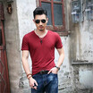 Men V-neck Summer Short Sleeve T Shirt