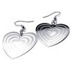 Hpolw Stainless Steel Heart Shape Earrings Set 2pcs Color Silver
