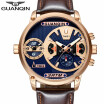 Guanqin Luxury Men Sports Multi Time Multi Functional Quartz Watch Classic Mens Retro Leather Watch