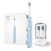 hapee electric toothbrush adult rechargeable sonic vibration toothbrush three big care mode ice blue