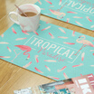 Yuan Yuan fabric placemat flamingo flying meal coaster table pad pad tea mat fresh American comfortable cotton&linen western place mat insulation pad