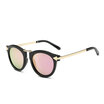 LIKEUS Retro Round Coating Sunglasses Polarized Women Brand Designer Vintage Sun Glasses Woman Metal Arrow Polarized Sunglasses