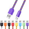 1M Micro USB Flat Braided Synchronization Charger Cable Cord Adapter for Android Smart Phones