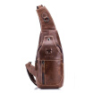 Mens Genuine Leather Sling Bags Chest Shoulder Bag Crossbody Backpack Travel Daypack