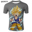 Large Size Mens Fashion Casual T-shirt Dragon Ball Anime Print T-shirt Short Sleeve Slim Sport T-shirt Top