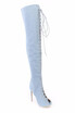 New Arrival 2017 Blue Denim Women Boots Peep Toe High Heel Over The Knee Boots Sexy Lace Up Thigh High Boots Zipper Long