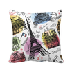 Building France Eiffel Tower Watercolor Square Throw Pillow Insert Cushion Cover Home Sofa Decor Gift