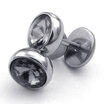 Hpolw Mens Cubic Zirconia Stainless Steel Stud Earrings Gray Silver