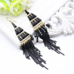 Luxuriant Tassel Triangle Earrings For Women Austria Crystal Rhinestone Drop Earring Brincos Ladies Party Wedding Bridal Jewelry
