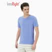 INTERIGHT bottoming shirt mens modal stretch V-neck short-sleeved shirt iron blue XXL