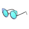 LIKEUS Fashion round sun glasses Women beach Metal cat eye sunglasses women retro bright sunglasses