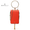 BAFELLI split leather shoulder bag metal tassels bolsos mujer rose red ring handbag rose gold minaudiere women messenger bags