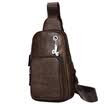 Alpina Kangaroo LALPINA Mens Chest Bag PU Leather Business Casual Simple Waist Bag Diagonal Black