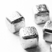 JIMI 304 Stainless Steel Ice Cube Metal Ice Creative Quick-frozen 4 pieces with Ice Clip