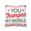 You Changed My World Valentines Day Square Throw Pillow Insert Cushion Cover Home Sofa Decor Gift