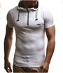 Mens Fashion Hooded T-Shirt Casual Short-Sleeve T-Shirt Cotton Slim T-Shirt Sports Running Fitness