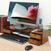 Double side tea color love three drawers computer monitor increased computer bracket rack computer base computer increased display bracket bracket display base