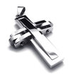 Hpolw Newest Design Stainless Steel 925 Sterling Silver Polished Cross Mens Womens Pendant with 18-26 inches Chain
