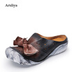Artdiya 2018 New Butterfly-knot Flat Women Shoes Female Handmade Hollow Genuine Leather Five Fingers Retro Slippers F89-62