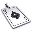 Hpolw Fashion Jewelry Stainless Steel Ace of Spades Card Poker Pendant Mens&Womens couple Necklace silver&black18-26 inch Chain
