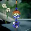 KOOLIFE car pendant car interior decoration safety lotus car decoration ornaments car ornaments rearview mirror pendant cinnabar - red