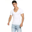 Cool Summer Mens Fashion T-shirt Tight Casual Short-sleeved T-shirt High Elastic Slim T Shirt Breathable Quick-drying