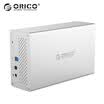 ORICO 35-inch hard drive cabinet usb30 SATA serial desktop SSD solid state mechanical all-aluminum external hard drive box double-disc WS200U3 silver