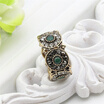 New Arrived Antique Turkish Floral Rings Retro Gold Color CZ Crystal Hollow Out Royal Ring Jewelry Damascus Luxury Bijoux Gift