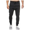 M 3XL Mens Fashion Trousers Cotton Casual Trousers Slim Fitness Running Trousers