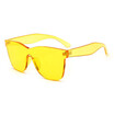 SHAUNA Candy Colors Thick Lens Women Rimless Sunglasses Fashion Men Clear Red Lens Shades UV400