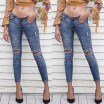 Women Denim Skinny Zipper Pants High Waist Jeans Long Pencil Trousers
