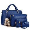 4 Pcsset Ladies Embossed Bear Printed Package Shoulder Bags Messenger Bag Handbags