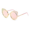 LIKEUS Fashion round sun glasses Women beach Metal cat eye sunglasses women retro bright sunglasses
