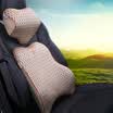 KING ETING car lumbar headrest space memory cotton back cushion car lumbar pillow neck pillow set breathable two-piece set of rice