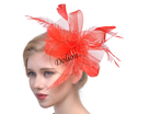 Elegant Women Feather Fascinator Flower Veil Top Hat Headband Wedding Party